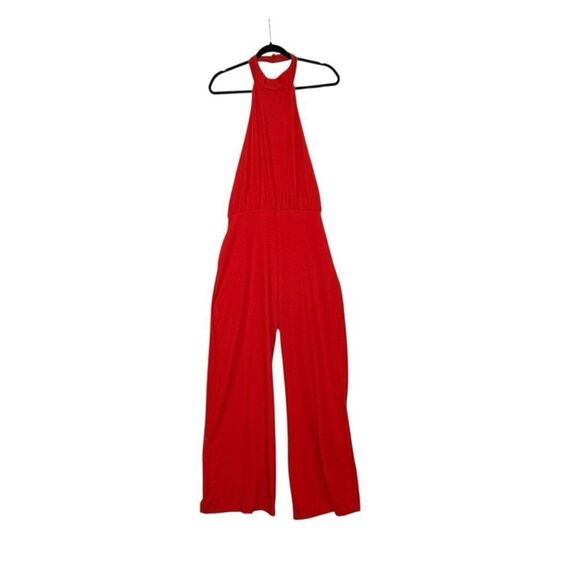 Lulus Moment For Life Red Halter Jumpsuit | Size L - Picture 3 of 9